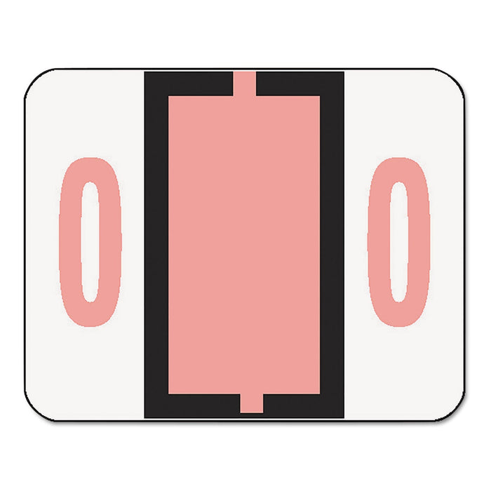 Smead Numerical End Tab File Folder Labels, 0, 1 x 1.25, White, 500/Roll