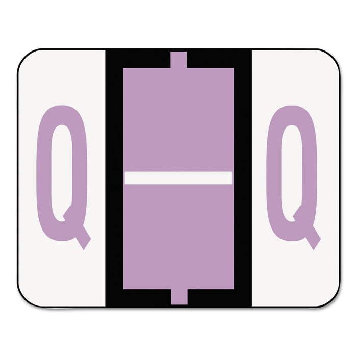 Smead A-Z Color-Coded End Tab Filing Labels, Q, 1 x 1.25, White, 500/Roll