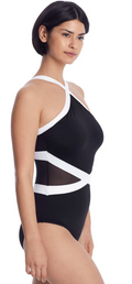 Anne Cole Signature Womens Hot Mesh High-Neck One-Piece Style-21MO02875 by Vanessa Jane