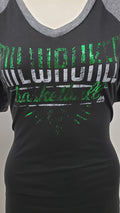 NBA Milwaukee Bucks Womens On The Mark 1/2 Sleeve V-Neck Tee, Medium by Vanessa Jane