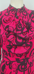 LOVE MOSCHINO Jabot Music Notes Printed Dress, Size 6 by Vanessa Jane