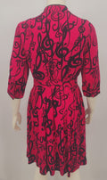 LOVE MOSCHINO Jabot Music Notes Printed Dress, Size 6 by Vanessa Jane