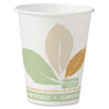 Dart Bare by Solo Eco-Forward PLA Paper Hot Cups, 8 oz, Leaf Design, White/Green/Orange, 50/Bag, 20 Bags/Carton