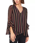 Vince Camuto Striped Flutter-Sleeve Top, Size Small by Vanessa Jane
