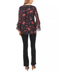 Vince Camuto Floral-Print Flutter-Sleeve Top, Size XS by Vanessa Jane