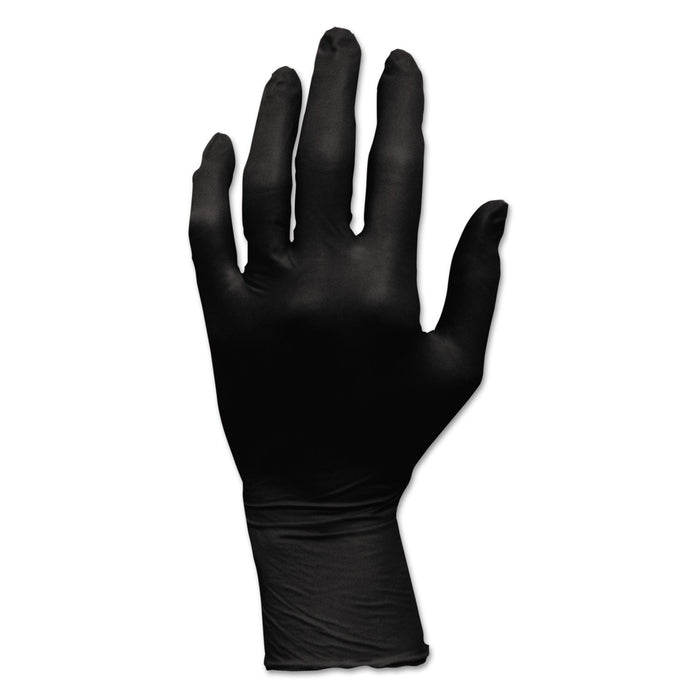 HOSPECO ProWorks GrizzlyNite Nitrile Gloves, Powder-Free, Large, Black, 100/Box, 10 Boxes/Carton
