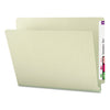 Smead Extra-Heavy Recycled Pressboard End Tab Folders, Straight Tabs, Letter Size, 1" Expansion, Gray-Green, 25/Box