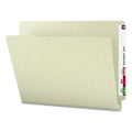 Smead Extra-Heavy Recycled Pressboard End Tab Folders, Straight Tabs, Letter Size, 1" Expansion, Gray-Green, 25/Box