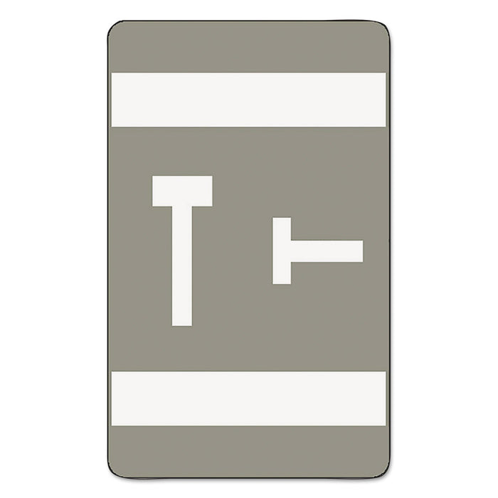 Smead AlphaZ Color-Coded Second Letter Alphabetical Labels, T, 1 x 1.63, Gray, 10/Sheet, 10 Sheets/Pack