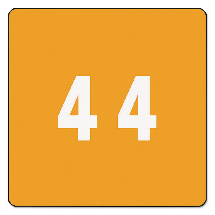 Smead Numerical End Tab File Folder Labels, 4, 1.5 x 1.5, Orange, 250/Roll