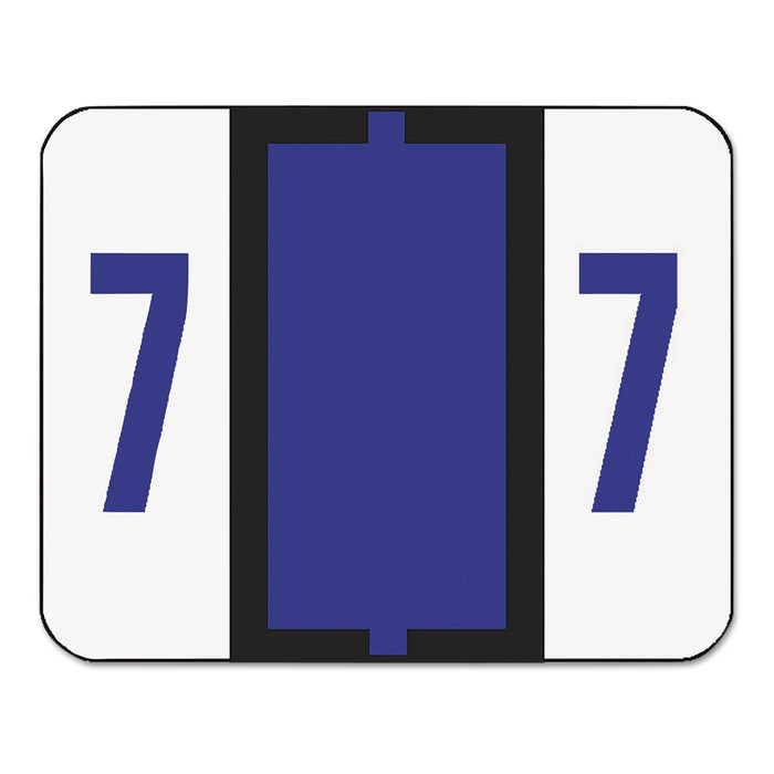 Smead Numerical End Tab File Folder Labels, 7, 1 x 1.25, White, 500/Roll