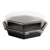 Dart OctaView Hinged-Lid Cold Food Containers, 42 oz, 9.57 x 9.2 x 3.2, Black/Clear, Plastic, 100/Carton