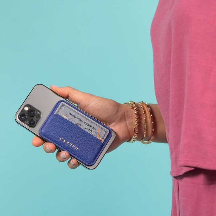 Mag Safe Leather Wallet with RFID - Cobalt by CASUPO