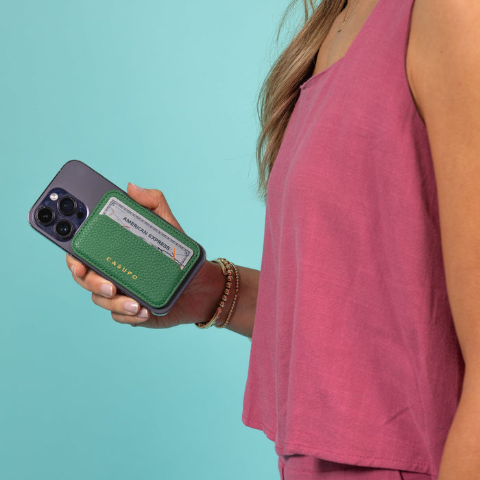 Mag Safe Leather Wallet with RFID - Green by CASUPO