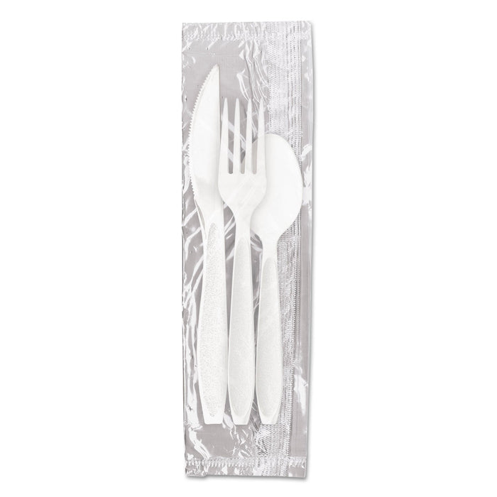 Dart Reliance Mediumweight Cutlery Kit, Knife/Fork/Spoon, White, 500 Kits/Carton