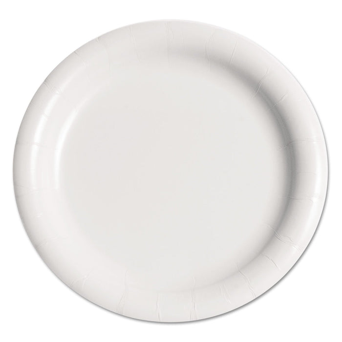 Dart Bare Eco-Forward Clay-Coated Mediumweight Paper Plate, 9" dia, White, 125/Pack, 4 Packs/Carton