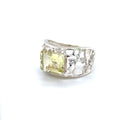 Emerald Cut Lemon Quartz Silver Filigree Ring by Fine Color Jewels