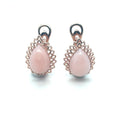 Natural Pink Opal Leverback Silver Earrings by Fine Color Jewels