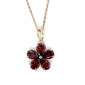 Natural Garnet Floral Pendant Necklace Silver by Fine Color Jewels