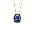 Natural Blue Lapis Lazuli Pendant Necklace by Fine Color Jewels