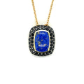 Natural Blue Lapis Lazuli Pendant Necklace by Fine Color Jewels