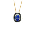 Natural Blue Lapis Lazuli Pendant Necklace by Fine Color Jewels