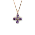 Natural Amethyst Dainty Four Clover Necklace by Fine Color Jewels