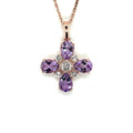 Natural Amethyst Dainty Four Clover Necklace by Fine Color Jewels