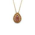 Orange Teardrop Moonstone Pendant Necklace by Fine Color Jewels