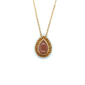 Orange Teardrop Moonstone Pendant Necklace by Fine Color Jewels
