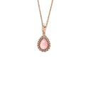 Pink Opal Teardrop Pendant Necklace by Fine Color Jewels