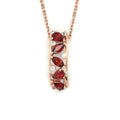 Natural Garnet Vertical Drop Pendant Necklace by Fine Color Jewels
