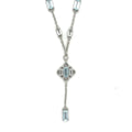 Natural Sky Blue Topaz Y Drop Necklace Silver by Fine Color Jewels
