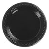 Chinet Heavyweight Plastic Plates, 6" dia, Black, 125/Bag, 8 Bags/Carton