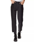 Frayed Denim High Rise Straight Leg Jeans, Size 28 by Vanessa Jane