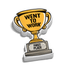 Went To Work Trophy Hard Hat Decal