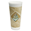 Dart Cafe G Foam Hot/Cold Cups, 24 oz, Brown/Green/White, 20/Bag, 25 Bags/Carton