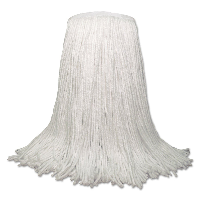 Boardwalk Banded Rayon Cut-End Mop Heads, White, 20 oz, 1 1/4" Headband, White, 12/Carton