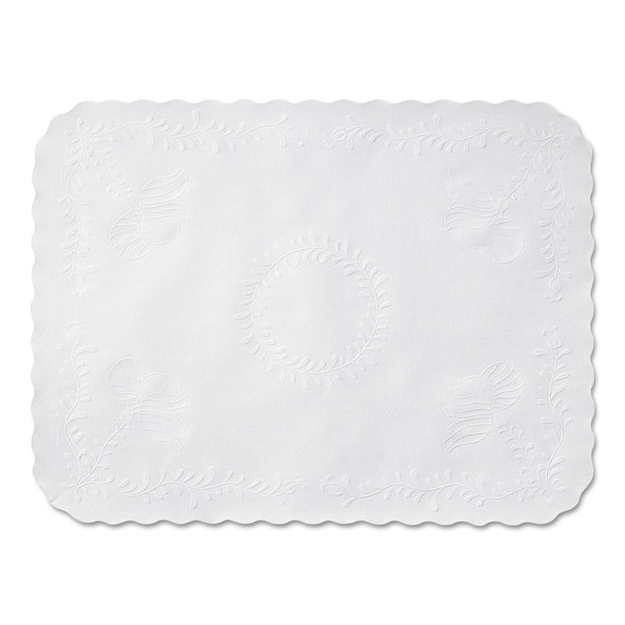 Hoffmaster Scalloped Edge Traymat, Bond Paper, White, 16.63 x 12.75, 1,000/Carton