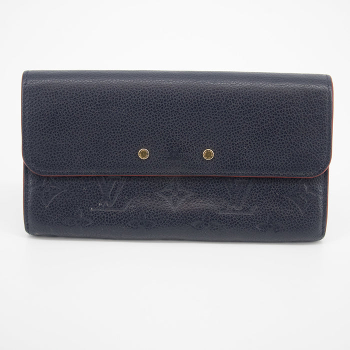 Louis Vuitton Navy Monogram Empreinte Portefeuille Pont Neuf Long Wallet #2033 by Bolt Boutique