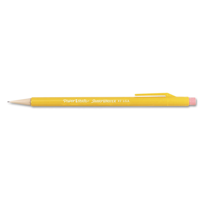 Paper Mate Sharpwriter Mechanical Pencil, 0.7 mm, HB (#2.5), Black Lead, Classic Yellow Barrel, 36/Box