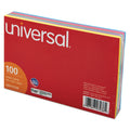 Universal Index Cards, Ruled, 4 x 6, Assorted, 100/Pack