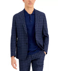 Ax Armani Exchange Mens Slim-Fit Navy Buffalo Plaid Wool Suit Jacket, Size 40S by Vanessa Jane