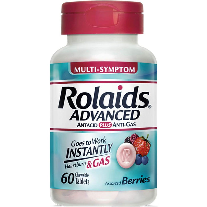 Rolaids® Heartburn + Gas – Berry Flavor –60 ct Chewable Tablets by Pasteur Pharmacy