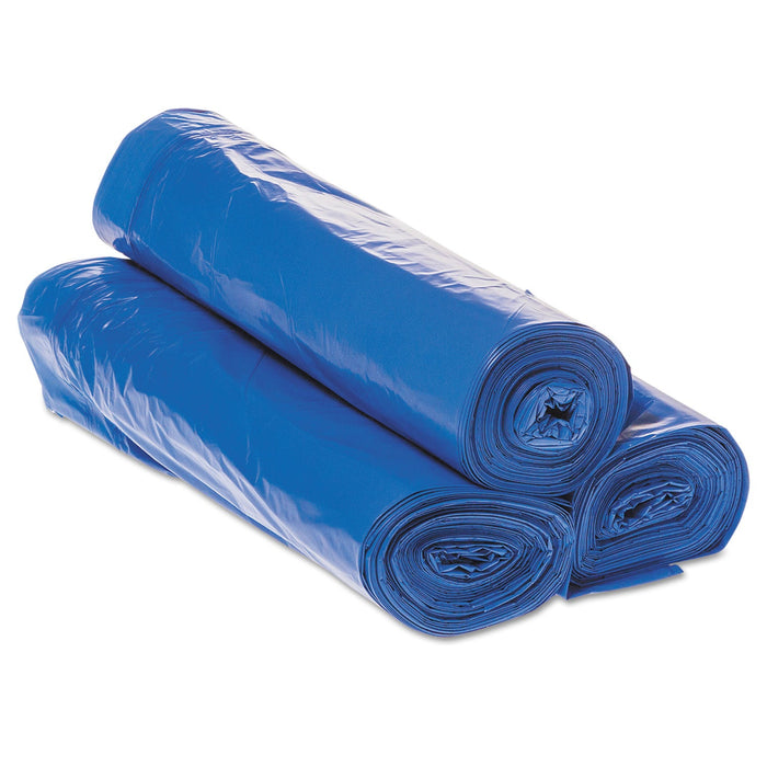 Inteplast Group Draw-Tuff Institutional Draw-Tape Can Liners, 30 gal, 1 mil, 30.5" x 40", Blue, 200/Carton