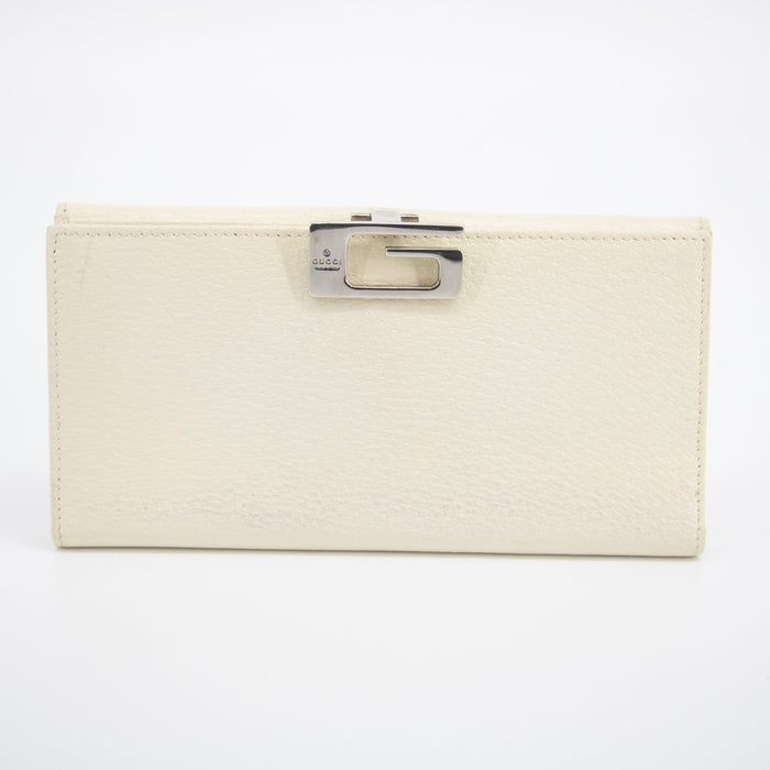 Gucci Ivory Leather Long Wallet #2040 by Bolt Boutique
