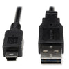 Tripp Lite Universal Reversible USB 2.0 Cable, Reversible A to 5-Pin Mini B (M/M), 6 ft, Black