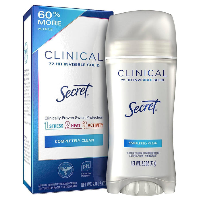 Secret Clinical Strength Completely Clean Invisible Solid Antiperspirant & Deodorant 2.6 oz by Pasteur Pharmacy