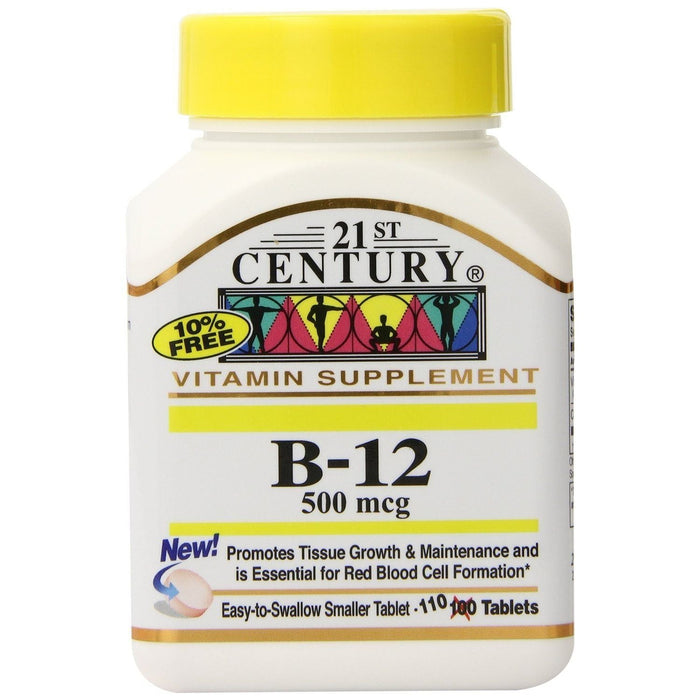 21st Century Vitamin B12 500 Mcg - 110 Tablets by Pasteur Pharmacy