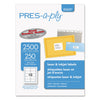 PRES-a-ply Labels, Laser Printers, 2 x 4, White, 10/Sheet, 250 Sheets/Box